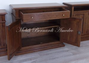 Credenza in legno massello di noce arte povera da 120 cm